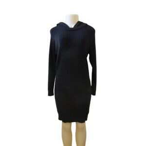 Anthropologie Saturday/Sunday Black Hera Hooded Sweater Dress M